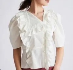 SNIDEL sustainable フリルカラーブラウス　スナイデル