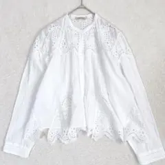 完売品✨カレンソロジー コットン 刺繍 レース ブラウス カットワーク ホワイト