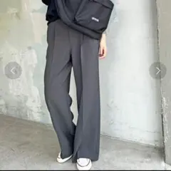 美品✨スピックアンドスパン ダブルクロスツータックパンツ スラックス グレー