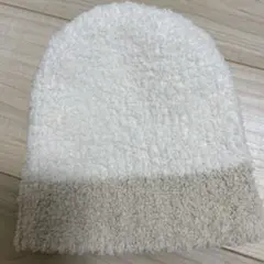 ベビー用フリース帽子 ホワイトとベージュ