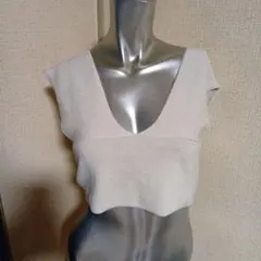 GRL　ベージュ Vネック ニットベスト
