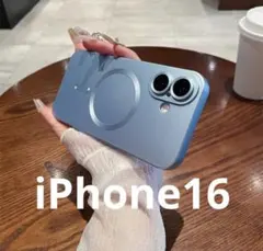 iPhone16スマホケース　MagSafeマグセーフ　レンズ保護　スカイブルー