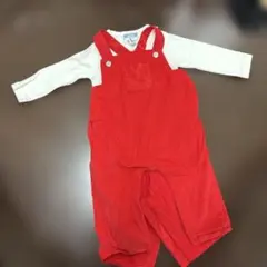 jacadi 赤いオーバーオール 6M