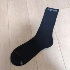 Supreme ブラック リブ編みソックス