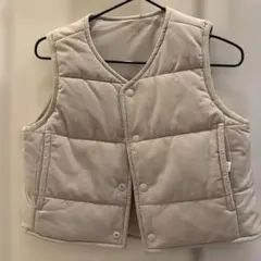 ベージュ リバーシブル薄手ベスト