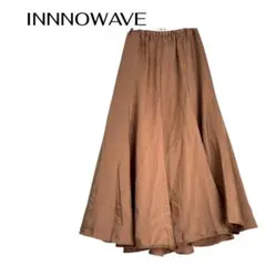 INNOWAVEロングフレアスカート　ウエストゴム　オフィス　デート　大きめL