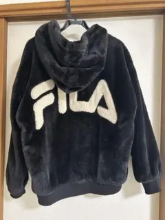 FILA フリースパーカー フルジップ ブラック