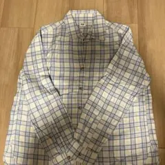 UNIQLO ユニクロ チェック柄 長袖シャツ ブルー系 S
