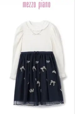 MezzoPianoリボン刺繍 ワンピース110cm