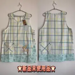 【新品】★Disneyティンカーベルエプロン‪‪★チェック柄ミントサイズM〜L!