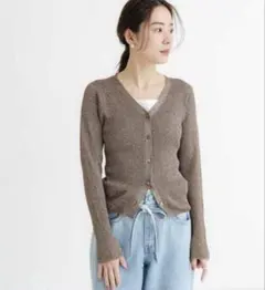 URBAN RESEARCH カーディガン ラメリブニットカーディガンのサムネイル