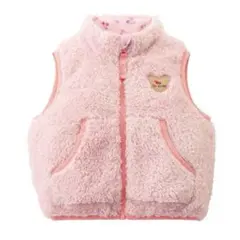 ミキハウス　80 リバーシブル中綿ベスト　ダウン　ベスト　ピンク