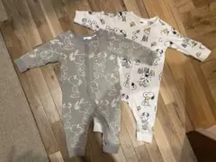 H&M スヌーピー柄ロンパース 68cm 2点セット