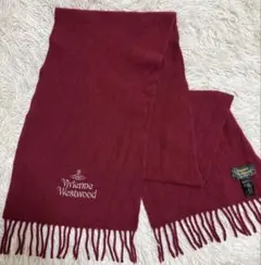 ヴィヴィアンウエストウッド オーブ刺繍 マフラー ボルドー ウール ヴィンテージ