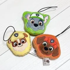 美品♡ パウパトロール フェイスマスコット キーホルダー ストラップ 3点セット