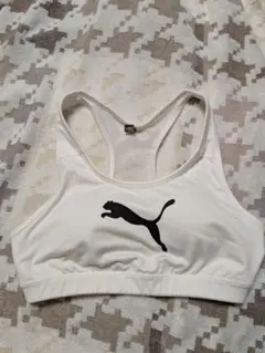 PUMA ホワイト スポーツブラ