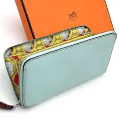 HERMES エルメス アザップロング シルクイン ブルー イエロー 長財布のサムネイル