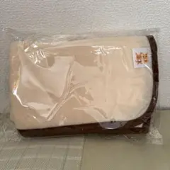 フリースブランケット クリーム色 ブラウン