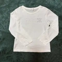 ホワイト長袖カットソ-