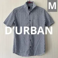 （匿名配送）ダーバン　DURBAN メンズ　半袖ボタンアップシャツ　M