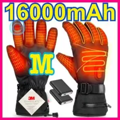 M⭐️めっちゃ暖かい❣️電熱手袋　バイクグローブ　防水　スマホOK 　3段階　裏起毛