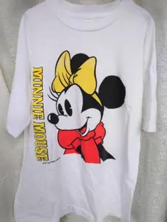 80s ミニーマウス　ミニーちゃん　フロッキー　プリント　ヴィンテージ　Tシャツ