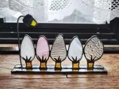 ステンドグラス◆可愛い樹木ミニパネル◆ハンドメイト品