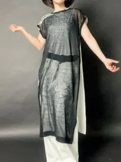 エイココンドウ ワンピース ノースリーブ ドット柄 ふんわり 日本製 黒