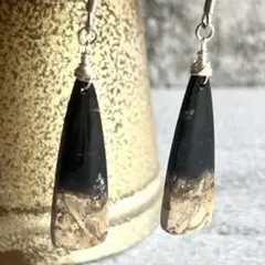 【一点物】大人ナチュラル｜パームルートアゲートの上品ピアス