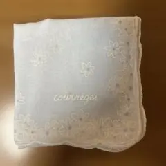 courrèges 花柄刺繍 ハンカチ