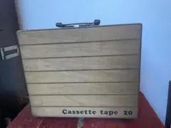 昭和レトロ 木製 カセットテープケース 20本収納 キャリングケース