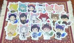 刀剣乱舞　日本刀と未来展　きつね装備　蓄光ダイカットステッカー 17枚セット