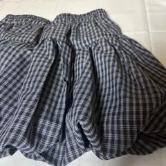 【新品未使用】チェック柄 バルーンスカート ミニスカート ネイビー 春夏 韓国
