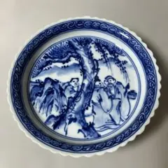 古伊万里 染付 古い大皿 飾り皿 山水 花鳥の図 - メルカリ