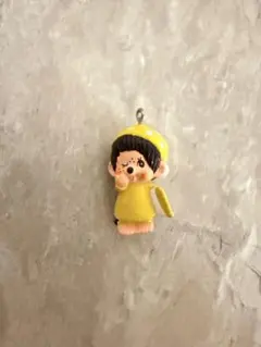 平成レトロ　モンチッチ キーホルダー 黄色 水玉