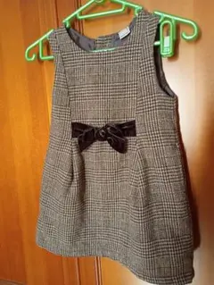 petit main チェック柄 ジャンバースカート 110