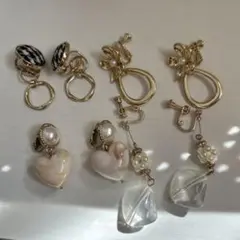 ゴールド ハート型 イヤリング セット