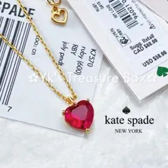 Y806/kate spade/ルビー/ハートペンダントネックレス