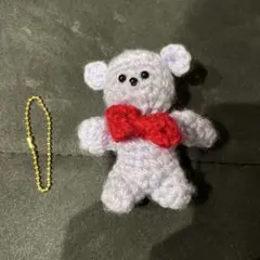 編み物　編みぐるみ　ハンドメイド　くま　キーホルダー　チャーム　ストラップ