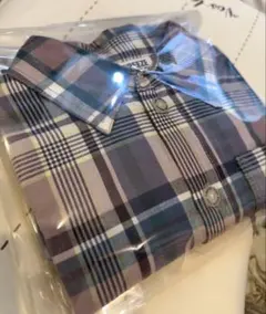 チェックシャツ パープルベース 110cm