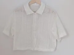 ハニーズ　ホワイト レース編み シャツ Sサイズ