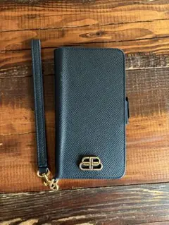 BALENCIAGA iPhoneケース 手帳型 ストラップ付 ブラックのサムネイル