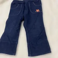 ダークブルー 星柄リブ付きパンツ