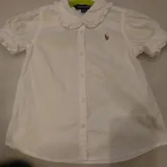 Ralph Lauren 女の子ホワイト 半袖フリルシャツ 24M（90cm）