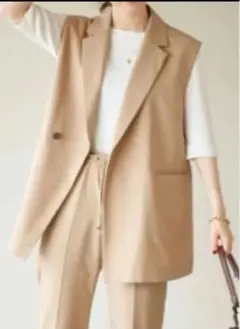 IENA イエナ　ダブルベスト　ベージュ　ジレ ベスト ジレ ベージュ