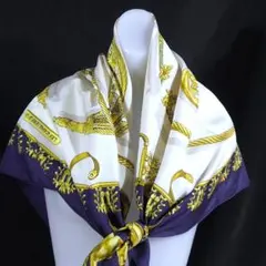 美品 HERMES エルメス カレ90 シルク100％ 大判スカーフ D528 - メルカリ