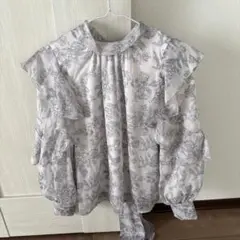 INGNI イング 袖フリル花柄シアーブラウスのサムネイル