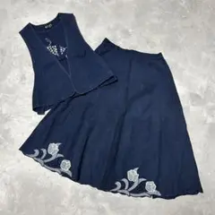 新品タグ付き！儀右衛門　ギエモン　オカモト商店　ロングスカート　サイズM〜L 儀右ヱ門 オカモト商店 ギエモン 久留米かすり パッチワーク