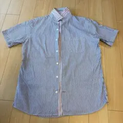 BEAMS ストライプ柄 半袖シャツ ブルー系のサムネイル
