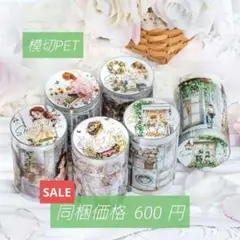 ラスト【巻売り】スプリングタイム６巻セット(模切PET) 海外人物マステ女の子